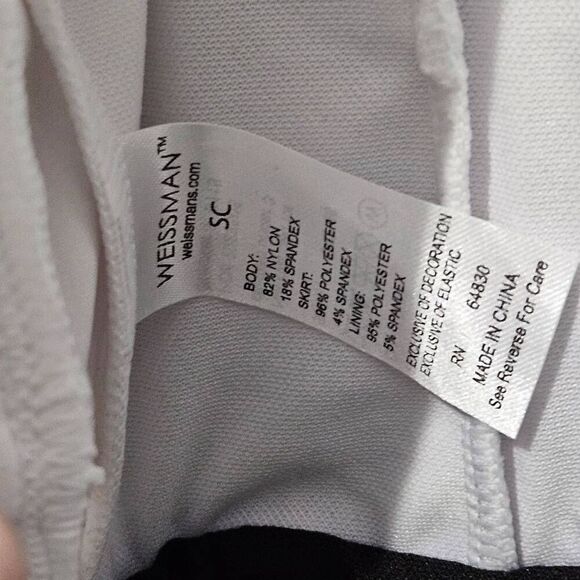 Weissman NWOT child small dance costume white black mesh jazz lyrical tap solo - Picture 9 of 9